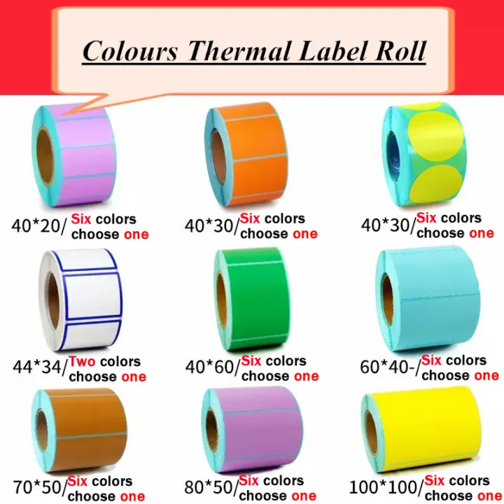 Color Thermal Label Sticker 40mm Core 1 Roll Width 40 ~100mm Direct Thermal Stickers 6 5233