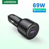UGREEN USB C Car Charger Fast Charging 69W - Type C Car Phone Charger PD 60W/20W, Car Charger Adapter SCP 22.5W QC 18W Compatible with iPhone 13/12/11/iPad/MackBook, Pixel 5/4a, Galaxy S21/S20