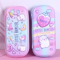 [KUT Department Store] Kawaii Littler หนูแฮมสเตอร์อ้วน3D บีบอัดหลายความจุขนาดใหญ่ถุงเก็บเครื่องเขียนกรณีดินสอน่ารักโรงเรียนของขวัญ