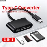 JQKSJH โทรศัพท์สมาร์ท แฟลชไดรฟ์ดิสก์ การ์ดหน่วยความจำ เครื่องอ่านการ์ด USB Type-C ไมโคร USB อะแดปเตอร์ OTG