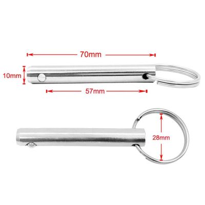 Bimini Top Pins  Pin 3/8 inch 6mm with  for Boats Deck Hinge / Jaw Slide Clamp Bracket Marine Hardware (70mm Long) Accessories