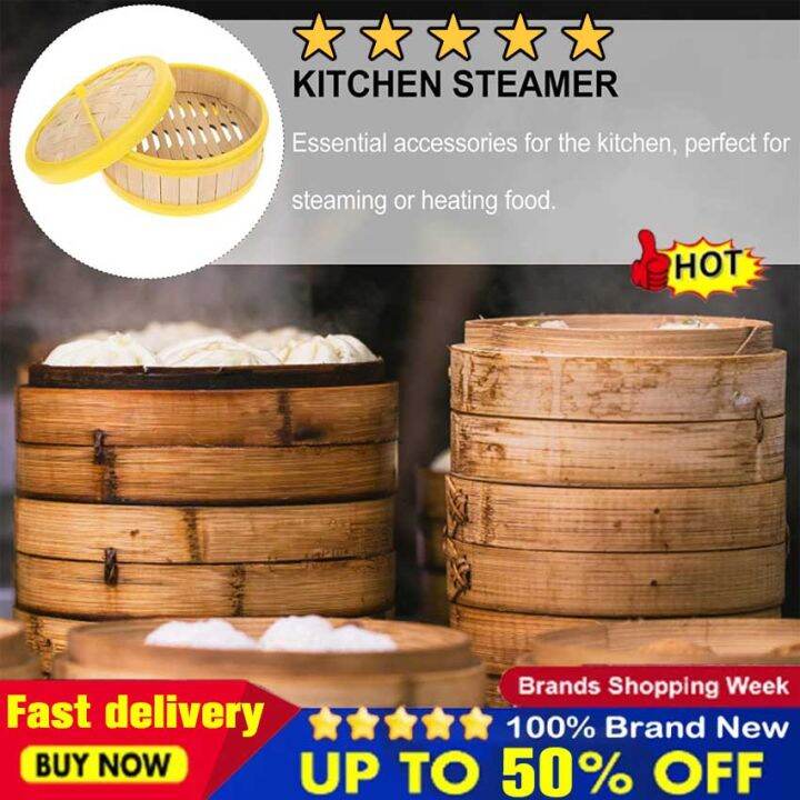 Bamboo Steamer Basket Chinese Food Steamers Dumpling Maker Cooker with