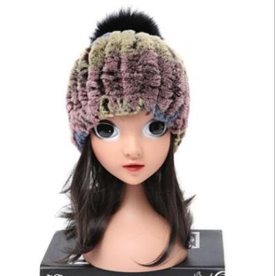 Kids Real Mink Fur Hat Girl Winter Knitted Mink Fur Beanies CapHandmade New Thick Boy Cap fur-hat Rex Rabbit Fox Fur Cap