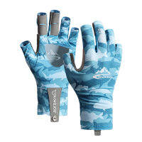 ถุงมือจักรยานตกปลาครึ่งนิ้ว Anti Slip Anti Cutting Breathable High Elasticity Men Ice Fishing s