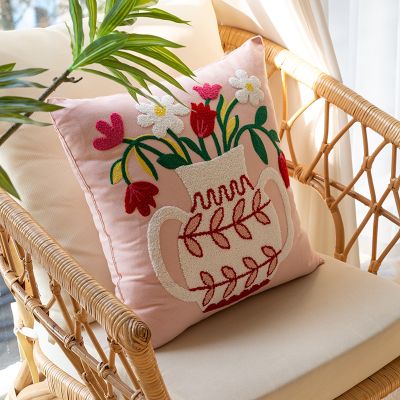 【hot】❀┅ New 1PC Cotton Soft Cover Embroidered Pillowcase Use Sofa