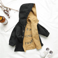 Little Boy Double-faced Windbreaker Kids Autumn Khaki And Black Long Jacket Boys Cotton Clothes Child Trench Boys Outerwear