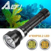 DX4 Plus Diving Flashlight 4*XHP50 Underwater Super bright LED Waterproof dive 100m Tactics 26650 Torch Diver hunting light Diving Flashlights