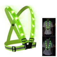 LED Reflective Vest Outdoor Sports Cycling 3 Dimmable Modes Night Running and Cycling Safety Vest