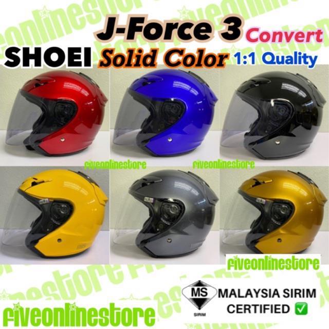 NEW SHOEI J-Force 3 JF3 Convert Solid Color SIRIM Open Face Helmet