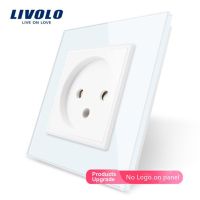 แผงแก้วคริสตัลสีขาวมาตรฐานอียู Livolo ของอิสราเอลเต้าเสียบไฟ Ac 100 ~ 250โวลต์16a เบ้าติดผนัง Vl-c7c1il-11