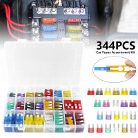 344Pcs Profile Small Size Blade Car Fuse Assortment Set for Auto Car Truck 2.5357.5101520253035A Fuse with Plastic Box