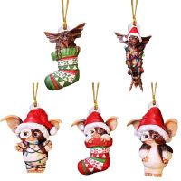 Gremlins Santa Hat Hanging Christmas Tree Decoration Pendant Cute Puppy Acrylic Ornament Christmas Gift Xma Festive Party Supply