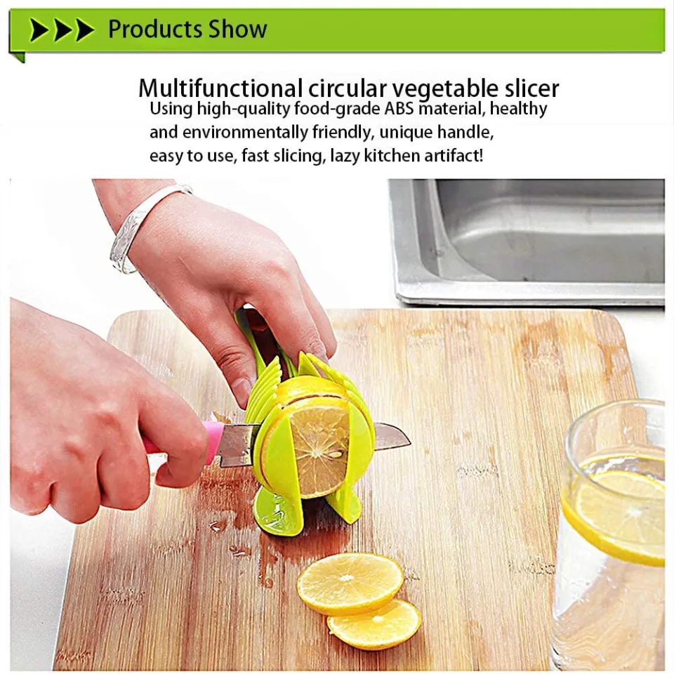 1pc Tomato Slicer Holder, Lemon Cutter, Round Fruits Vegetable