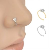 1 Pcs Nose Ring for Single Piercing Women Men Twist Nose Hoop Spiral Nose Ring Copper silver-plated accessory Nose Nail