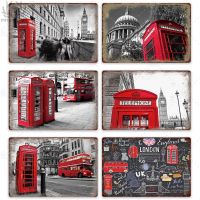 London Vintage Metal Poster Plaque Metal Vintage British Coffee Bar House Home Living Room Decorative Wall Decor Metal Tin Sign