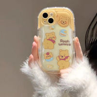 เคสโทรศัพท์ซิลิโคน TPU นิ่ม แบบใส กันกระแทก ลายหมีน่ารัก สําหรับ IPhone 14 13 11 12 Pro XS Max X XR 7 8 Plus