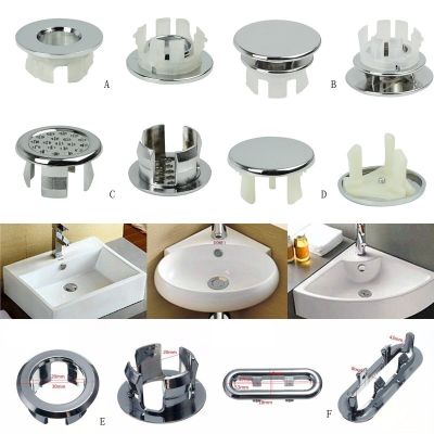 1Pcs High Quality Sink Round Ring Overflow Spare Cover Tidy Chrome Trim Bathroom Ceramic Basin Overflow Ring  by Hs2023