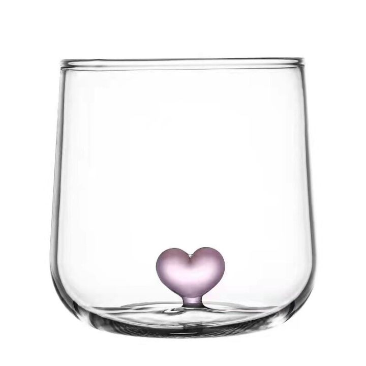 ใหม่2023-nordic-ins-สไตล์การแต่งบ้านคู่รักถ้วยรูปหัวใจชาแก้วกาแฟนมโปร่งใสแก้วธรรมดาแก้ว