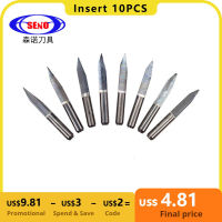 SENO 10Pcs PCB แกะสลัก Bit V Shap Tip End Mill ทังสเตนคาร์ไบด์3D 3.175 18เครื่องตัด01520253040456090องศา