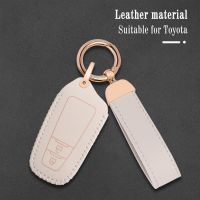 yonggax Leather Car Remote Key Case Cover Fob for Toyota Camry Prius Corolla C-HR CHR Prado RAV4 Protector Shell Holder Auto Accessories