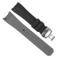 Soft curved silicone watch strap is suitable for Tissot Citizen light kinetic energy Seiko Omega Mido rubber men and women