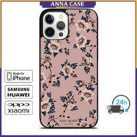 Katespades 14 Flowers Phone Case for iPhone 14 Pro Max / iPhone 13 Pro Max / iPhone 12 Pro Max / XS Max / Samsung Galaxy Note 10 Plus / S22 Ultra / S21 Plus Anti-fall Protective Case Cover