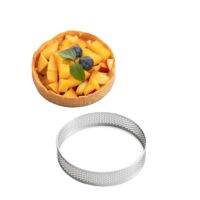 【hot】❈∏  120x20mm Round Perforated Tart 304 Tartlet Mold Make Fruit Egg