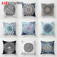 LIZHOUMIL ปลอกหมอนข้างเตียงลายนามธรรมชุดจานสีแบบแมนดาลาสไตล์ชนเผ่ากำมะหยี่คล้ายผิวลูกพีชชุดสีหมอนอิงหมอนโซฟาพิมพ์ลายปลอกนุ่ม45x45cm เคสหมอนสี่เหลี่ยมจัตุรัสที่เป็นมิตรกับผิว