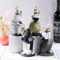YuryFvna 18cm Resin Chef Figurines European style Crafts Character Ornament Home Kitchen Tabletop Decoration Accessories