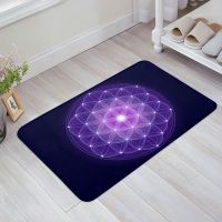 Purple Flower Of Life Floor Mat Entrance Door Mat Living Room Kitchen Rug Non-Slip Carpet Bathroom Doormat Home Decor