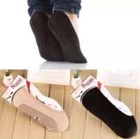 ( ราคาต่อ 12 คู่)  ถุงเท้าคัชชู เนื้อถุงน่อง สีเนื้อ/สีดำ มีกันลื่น ถุงเท้าข้อเว้า ถุงเท้าข้อสั้น ถุงเท้าทำงาน เหมาะกับเท้า 37-41