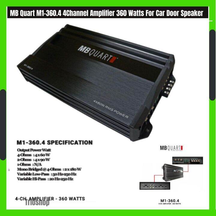 MB Quart M1360.4 4Channel Amplifier 360 Watts For Car Door Speakers