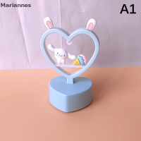 Mariannes 3D การ์ตูนสุดสร้างสรรค์แบบ DIY สุนัข Cinnamoroll My Melody ไฟกลางคืนน่ารักโคมไฟตั้งโต๊ะขนาดเล็กผ้ากำมะหยี่ของขวัญสำหรับเด็กผู้หญิง