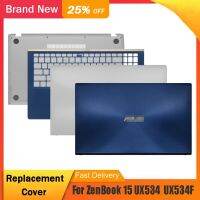 2023 ☆ หน้าจอ LCD สำหรับแล็ปท็อปด้านหลังบนปลอกสำหรับ Asus ZenBook 15 UX534 UX534F ชุดที่พักแขนตัวพิมพ์ใหญ่ด้านล่างฝาหลังสีฟ้าสีเงิน