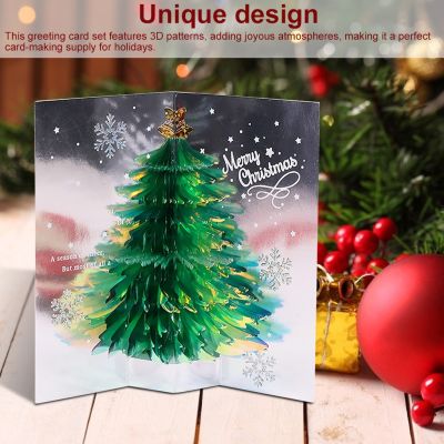 Christmas Tree Paper Greeting Card Anniversary Birthday Postcard With Envelope Party Invitations Holiday Christmas Greeting Card