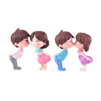 4 Pcs Cute Lovers Couple Figurines Miniature Craft Sweety Ornament Fairy Garden Decor Home Wedding Decoration Accessories