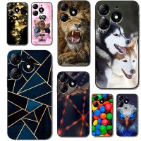 Case For TECNO SPARK 10 PRO Silicon Phone Back Cover black tpu case Cat Tiger