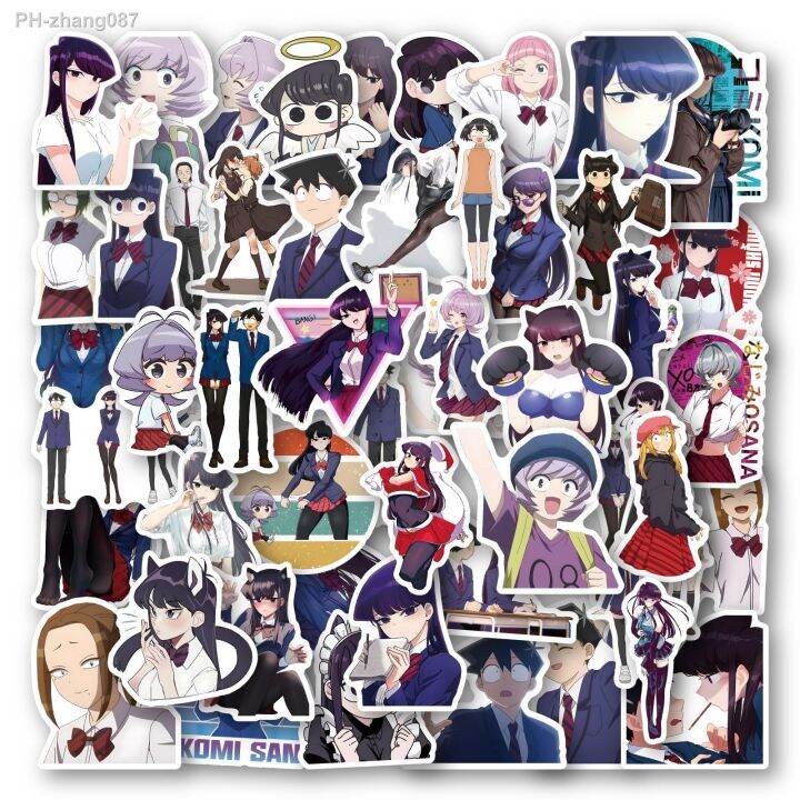 10-30-50pcs-anime-komi-cant-communicate-stickers-graffiti-decals-kids-toy-diy-phone-laptop-lugggage-fridge-kawaii-girl-sticker