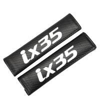 ✢☫﹍ 2PCS New Seat Belt Covers Carbon Fiber Universal Car Belt Shoulder Pad For Hyundai ix35 With Logo Protective Cover Accessories