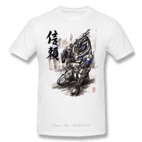 Garrus Sumie Style With Japanese Calligraphy T-shirt Men Birthday Gift Funny Tees O-neck Cotton Mass Effect Clothes T Shirt XS-6XL