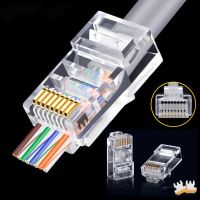 【hot】►  25/50pcs Rj45 Cat5 Cat5e Pass Through Network Unshielded 8P8C Plug for Ethernet Cables