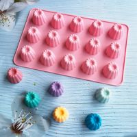 Mini Muffin 15 Holes Silicone Round Mold DIY Cupcake Cookies Fondant Baking Pan Non-Stick Pudding Steamed Cake Tool Pastry Mold Bread Cake  Cookie Acc