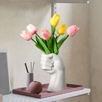 Nordic White Hand Flower Ceramic Vase Decoration Home Living room decoration Cachepot for flowers Ornaments for home