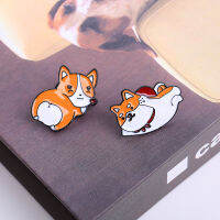 การ์ตูนสุนัขน่ารักสัตว์โลหะผสมเข็มกลัด Husky Corky Cowberry Buttom Pin เข็มกลัด FY06