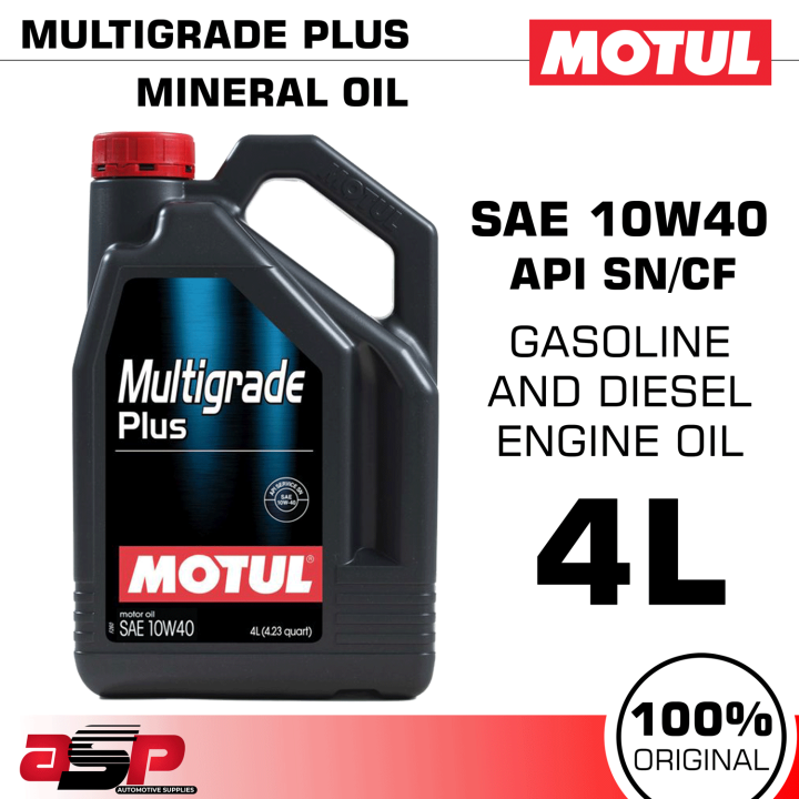 MOTUL 10W40 MULTIGRADE PLUS Gasoline Engine Oil 4 Liters Lazada PH