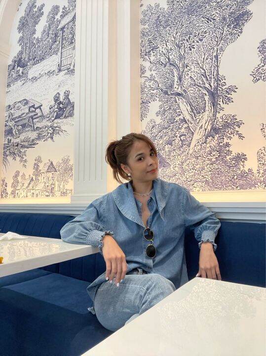 yaya-denim-shirt-top-เสื้อยีนส์เนื้อบาง-ใส่สบายไม่ร้อน-งานเนี้ยบ