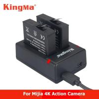 KingMa สำหรับ2Pcs Mijia 4K แบตเตอรี่ + Dual Charger สำหรับ Sport Xiao Mi Mi Jia Action Mini กล้องอุปกรณ์เสริมแบตเตอรี่