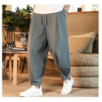 [COD] 2023 New Chinese Pants Mens Loose Size Cotton Thigh Men