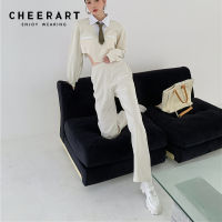 CHEERART Techwear Pants Fall Clothes For Women High Waist Wide Leg Pant Casual Trousers Sweatpants Long Pants Bottoms Clothes