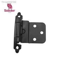 ♗♕◆ 2pcs 3/8 Overlay Cabinet Door Hinges Flush Cabinet Hinges Matte Black American Style Self-closing Hinge